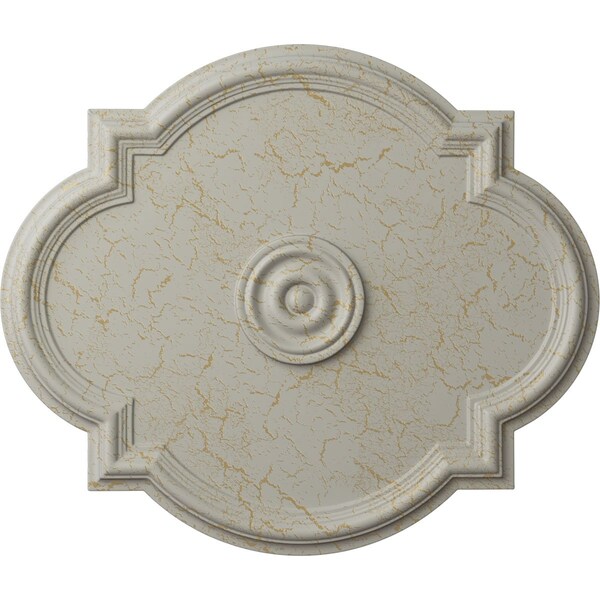Ekena Millwork Waltz Ceiling Medallion (Canopies up to 5 1/4"), 24"W x 20 1/2"H x 1 1/8"P, Pot of Cream Crackle CM24WAPCC - main
